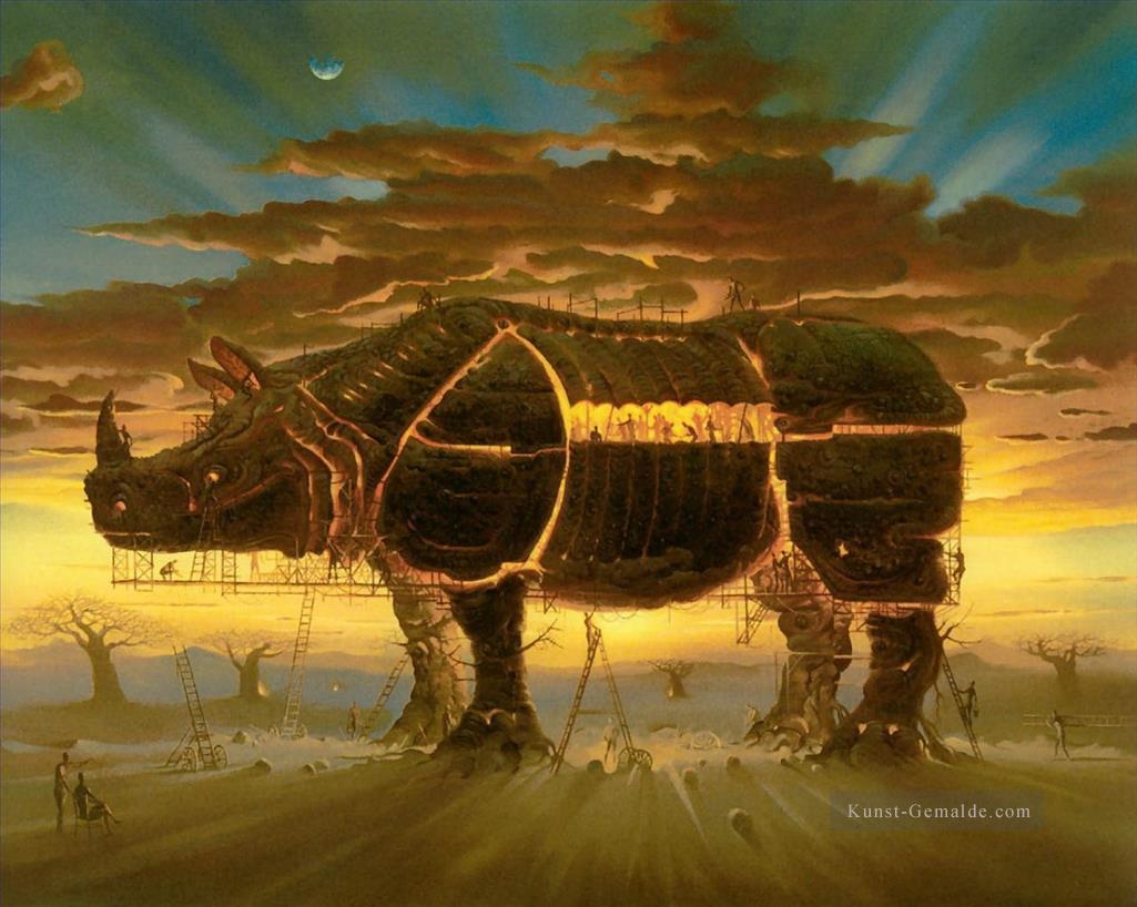 moderne zeitgenössische 25 Surrealismus Nashorn Ölgemälde